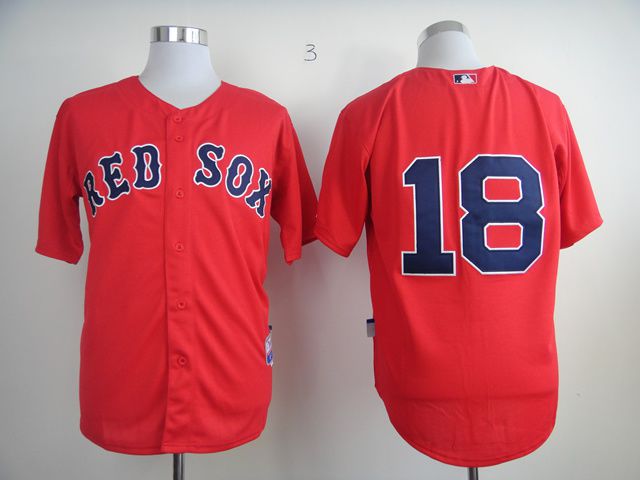 Men Boston Red Sox #18 Victorino Red MLB Jerseys